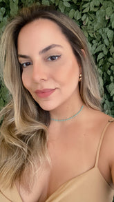 Choker pedrinhas azuis